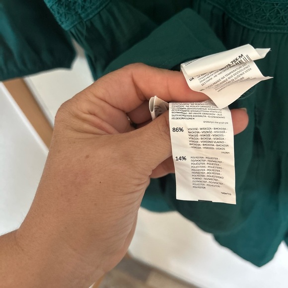 Reserved Emerald Green boho peasant festival Tunic Dress Medium - Picture 5 of 10